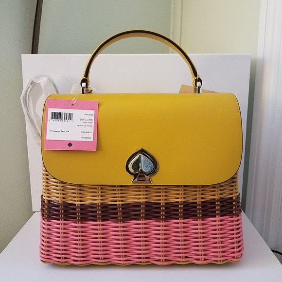kate spade Handbags - *$228 *NEW* KATE SPADE romy wicker medium top-hand